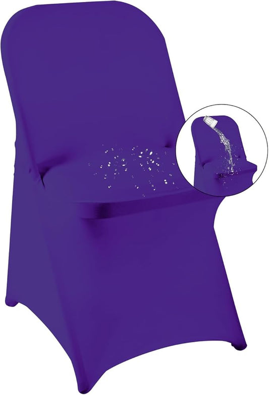 magalo 20 Pack Purple Spandex Folding Waterproof Chair Cover, Stretch Chair Cover Protector for Wedding, Party, Dining Banquet and Other Special Events