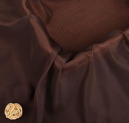 YYCRAFT Chiffon Fabric by The Yard 59" Wide 2 Yards, Brown