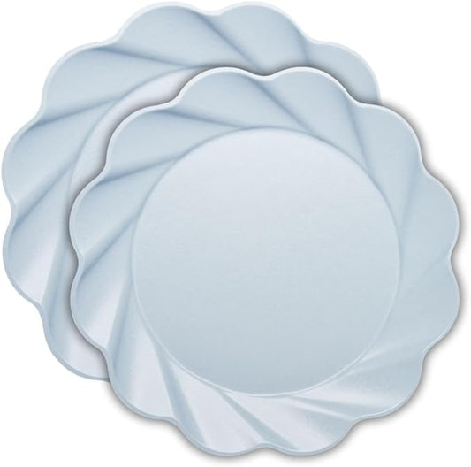 Sophistiplate Eco-Friendly Compostable Dinner Plates - Made of Bamboo Wood Fiber, and Sugarcane- Biodegradable and Disposable Party Plates- Sturdy & Heavy Duty - Pack of 16