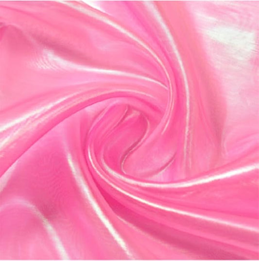 YYCRAFT Two Tone Sheer Organza Fabric by The Yard for Curtain Weddings Decor 2 Yards, Iridescent Pink