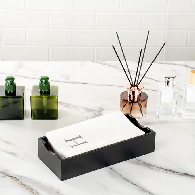 Luxenap 15.8 X 7.9 Inch Linen-Feel Guest Towels, 2000 Lettered Hand Towels - Silver Letter 'H', Sans Serif Font, White Paper Dinner Napkins, airlaid, For Restrooms And Tables - Restaurantware