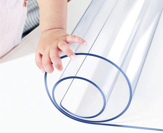 Wadrac Multisize Small PVC Clear Table Cover Top Protector-12x30 in Heat Resistant Anti Scratch Plastic Cloths Rectangular Vinyl Non-Slip Desk Pad for Painting End Little Table/Writing Vanity Desk