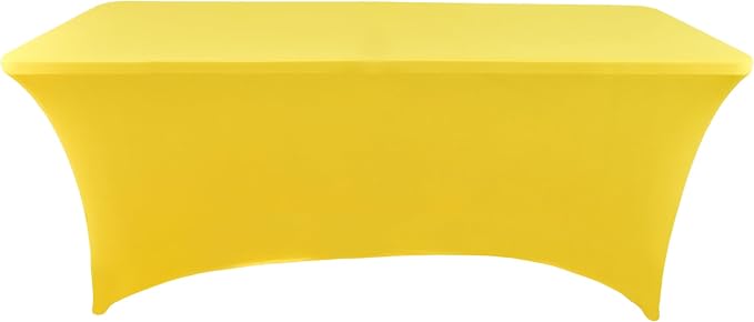 10-Pack 6ft Spandex Table Covers for Rectangle Standard Folding Tables - Wrinkle Resistant Stretch Tablecloths - Ultimate Fitted Table Protector for Parties, Banquet, Wedding