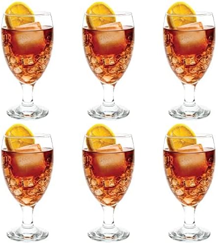 Vikko Classic Goblet Party Glasses, Iced Tea Glasses 20 Ounce, Set of 6 Goblets, Iced Tea and Water Goblets, Dishwasher Safe Durable Glassware