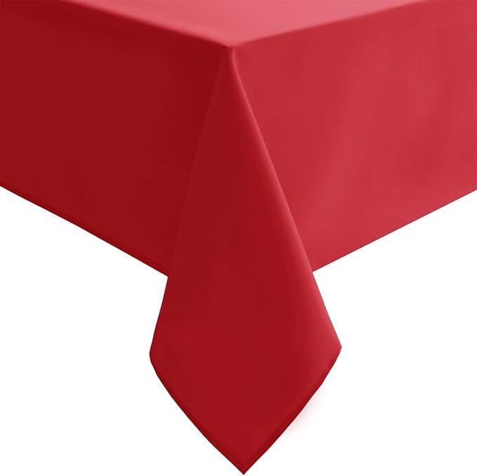Hiasan Red Tablecloth Rectangle - Wrinkle Resistant and Waterproof Dining Room Washable Christmas Table Cloth, Polyester, 30 x 60 Inch