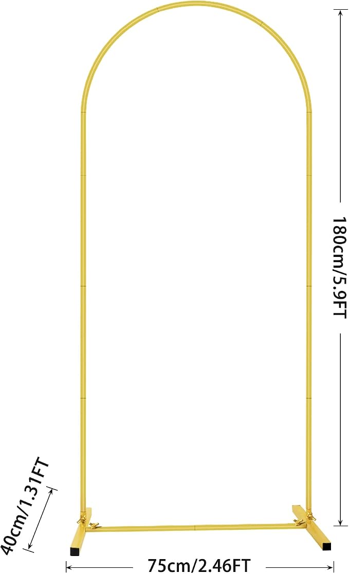 6 FT Metal Arch Backdrop Stand, Wedding Arch Frame for Parties, Birthday, Baby Shower, Graduation, Wedding, Bridal Shower, Arch Decoration of Garden, Floral, Balloon