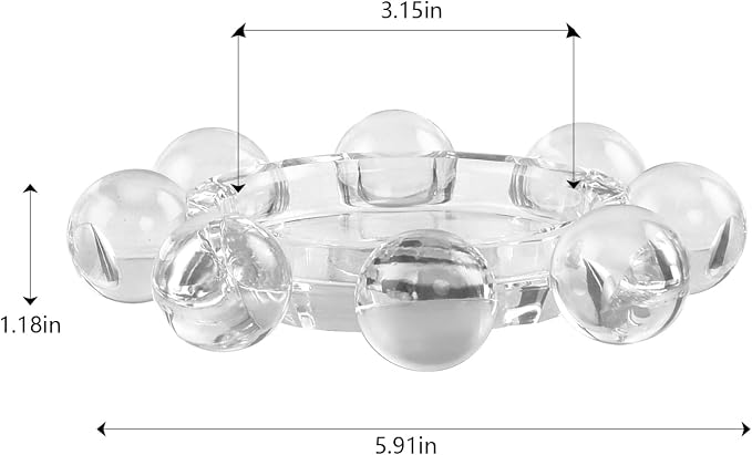 Kitcom Crystal Candle Holders Pack of 2 Pillar Candlestick Decorations for Home Party Dinner Christmas 5.9'' X 1.2'', Suitable for Large Cylindrical Candles, Clear