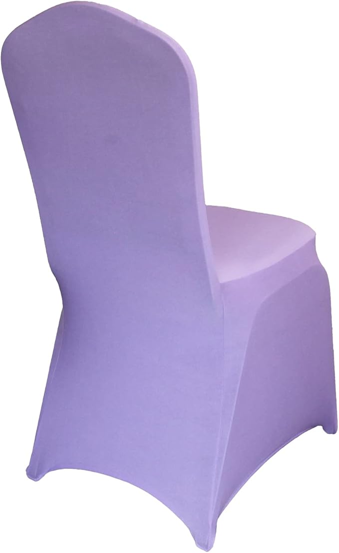 WELMATCH Lavender Stretch Spandex Chair Covers - 50 PCS Wedding Events Party Universal Dining Decoration Scuba Elastic Chair Covers Good (Lavender, 50)
