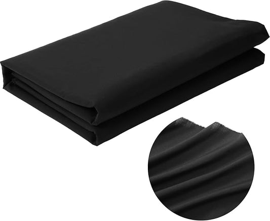 57.87 Inch X 15 Yd Unbleached Polyester Cotton Muslin Fabric Textile Wide Polyester Cotton Fabric Embroidery Muslin Quilting Linen Material for Sewing Apparel Painting(Black)