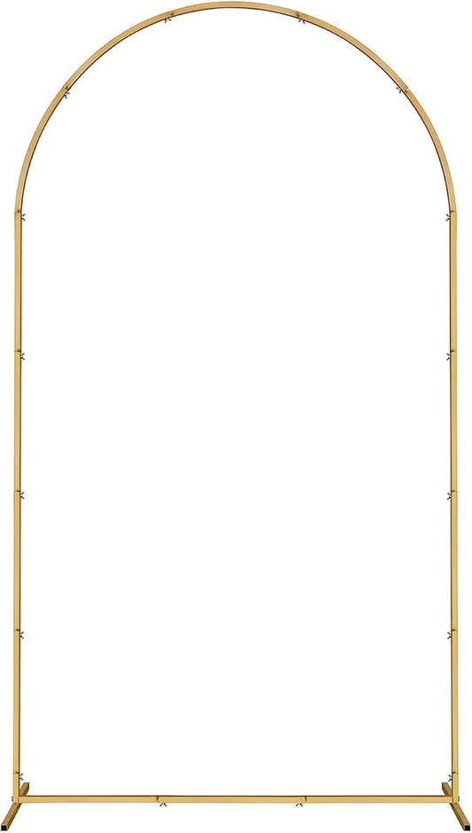 ATR ART TO REAL 7.2 FT Wedding Arch Backdrop Stand Metal Wedding Arches for Ceremony, Gold Balloon Arch Stand