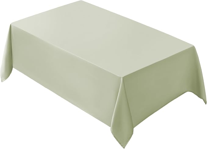 VidaFete 1 Pack Tablecloth 90 * 132inch Rectangle Table Cloth Polyester, Stain Wrinkle Resistant Polyester Dining Table Cover for Kitchen Dinning Party Wedding Tabletop Buffet Decoration(Sagegreen)