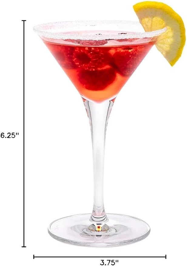 Restaurantware Voglia Nude 5 Ounce Martini Glasses Set Of 12 Crystal Martini Glasses - Laser-Cut Rim Dishwasher-Safe Glassware Fine-Blown Crystal Cocktail Glasses Serve Manhattans or Cosmos