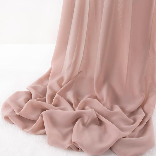 MLMW Chiffon Fabric Sheer Fabric by the Yard 20 Yards 60" Wide Dusty Rose Wedding Arch Draping Fabric Sheer Material for Party Backdrop Curtain Arch Ceiling Decor