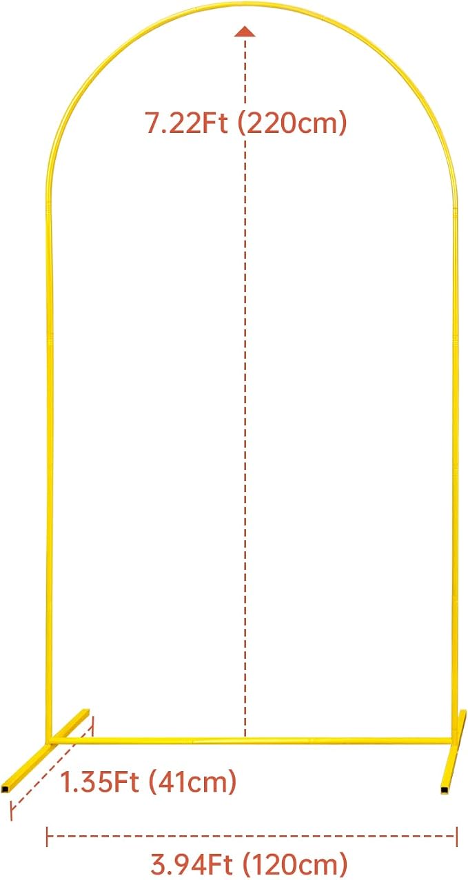 7.2FT Metal Arch Backdrop Stand, Wedding Arch Frame for Parties, Birthday, Baby Shower, Graduation, Wedding, Bridal Shower, Arch Decoration of Garden, Floral, Balloon (7.2FT)