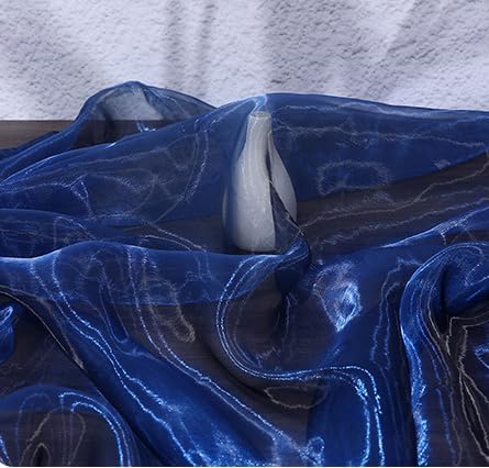 YYCRAFT Two Tone Sheer Organza Fabric by The Yard for Curtain Weddings Decor 2 Yards, Royal