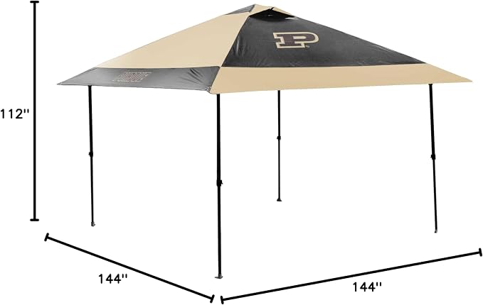 Logo Brands NCAA 12x12 Solo Up Canopy - 144 Square Feet of Shade – One-Person Easy Setup, UV-50 Protection, Rolling Storage Bag – Perfect Tent for Tailgates and Outdoor Events