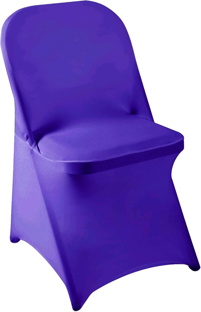 Howhic Folding Chair Covers for Party 36pcs, Purple Universal Spandex Chair Covers for Folding Chairs, Stretchy Fitted Chair Covers for Wedding, Party, Banquet, Conference (36pcs, Purple)