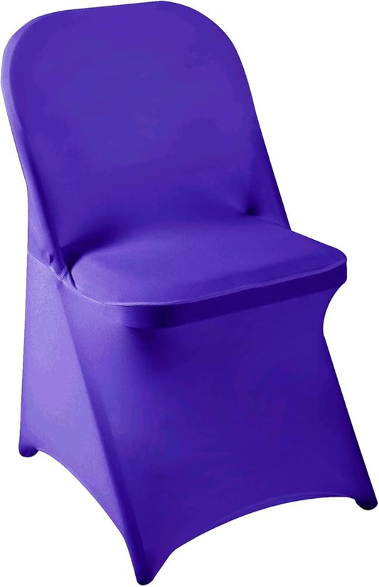 Howhic Folding Chair Covers for Party 36pcs, Purple Universal Spandex Chair Covers for Folding Chairs, Stretchy Fitted Chair Covers for Wedding, Party, Banquet, Conference (36pcs, Purple)