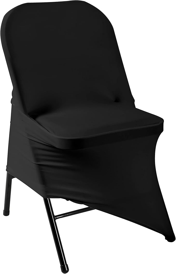 Spandex Chair Cover,25PCS,Living Room Folding Chair Covers,Removable Chair Covers Washable Protector Stretch Chair Cover for Party, Banquet,Wedding Event,Hotel(Black)