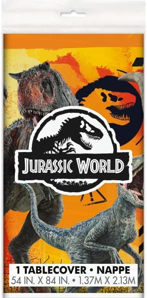 Jurassic World Fallen Kingdom Dinosaur Birthday Party Supplies Decoration Bundle Pack Includes Dessert Cake Paper Plates, Napkins, Table Cover, Happy Birthday Banner - Serves 16