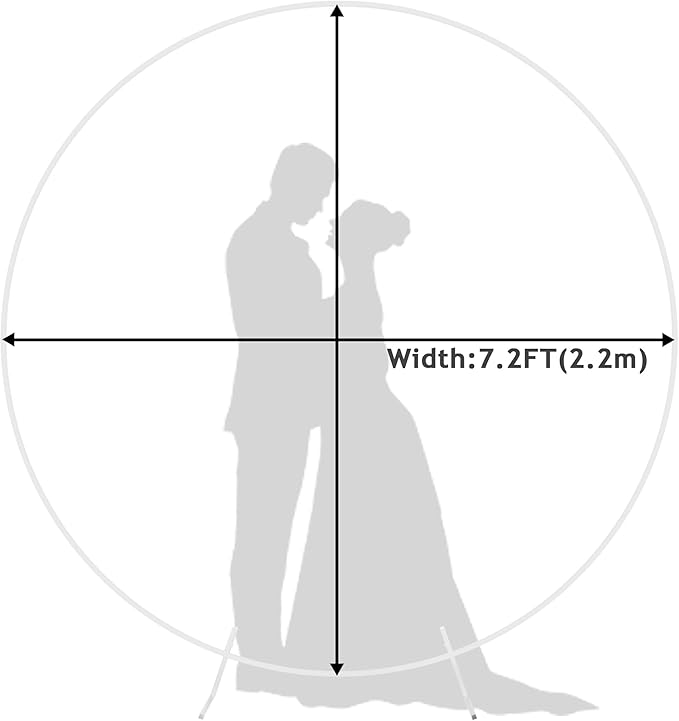 Wokceer Wedding Arch Round Backdrop Stand 7.2FT Circle Balloon Arch Frame Circle Backdrop Stand Gold Round Arch for Wedding Birthday Party Bridal Shower Anniversary Event Ceremony Decoration