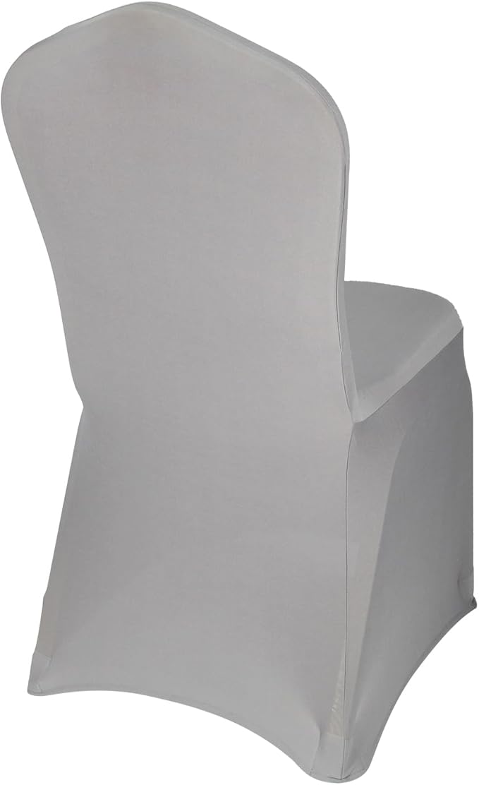 WELMATCH Silver Spandex Chair Covers - 50 PCS Wedding Banquet Events Party Universal Dining Decoration Stretch Elastic Chair Covers Good (Silver, 50)