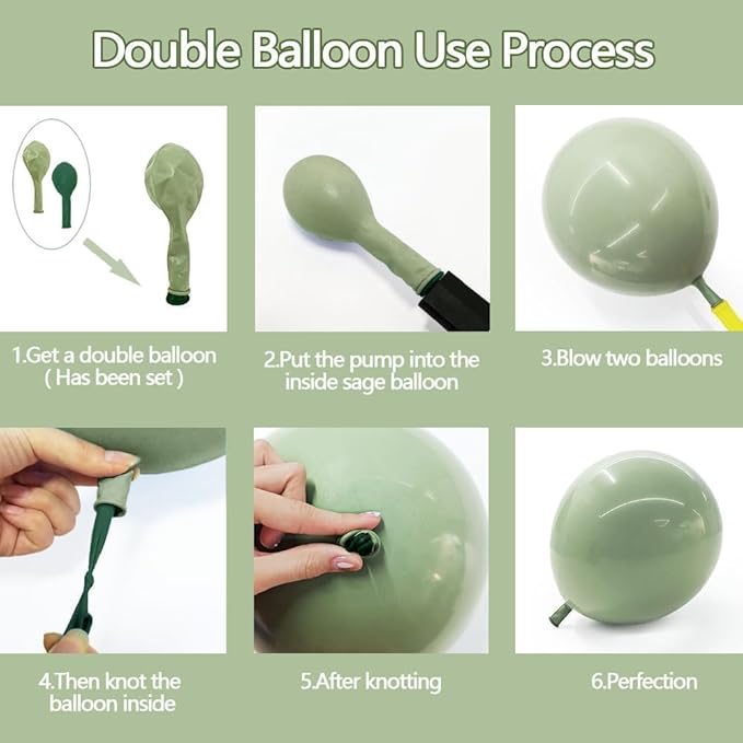 Dusty Green Purple Balloon Arch Kit Double Stuffed Pastel Light Lavender Olive White Sand Balloon Garland for Neutral Baby Shower Birthday Bridal Wedding Easter Party Decoration