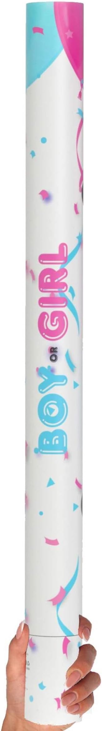 24” X-large Gender Reveal Powder Smoke Bombs Cannon Poppers | 2 Blue Poppers | Biodegradable | Gender Reveal Smoke Bombs Extinguisher Alternative | Gender Reveal Party Decorations | TUR Party Supplies