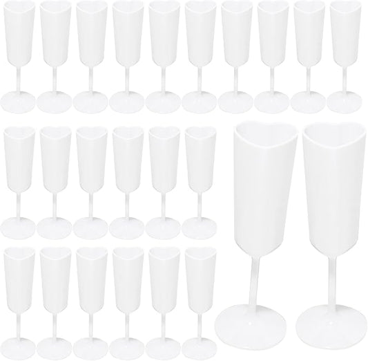 Valentines Day Heart Shaped Wine Glass 6 OZ Elegant Plastic Reusable Wedding Champagne Flutes Galentines Party Acrylic Wine Colored Cups Mimosa Cocktail Toasting Goblets for Birthday Bridal Fancy