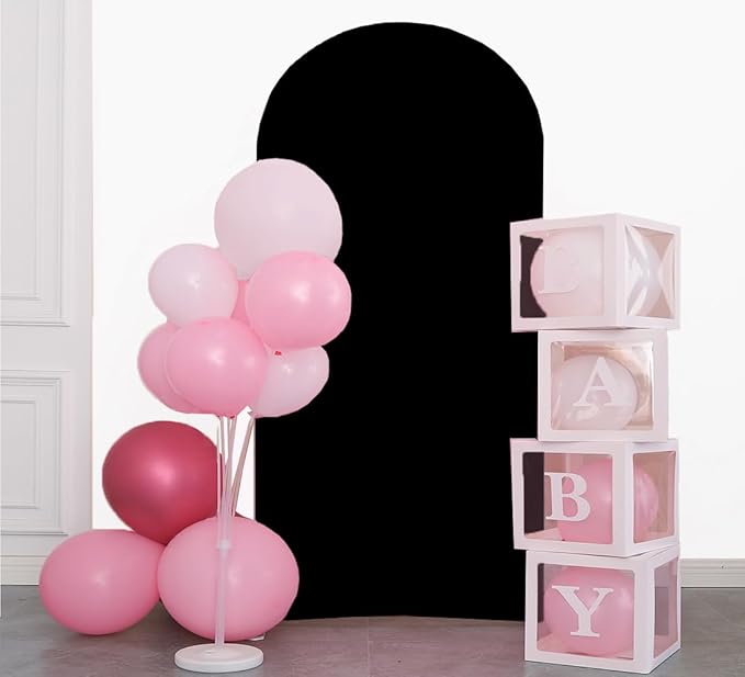 6FT Black Spandex Wedding Arch Cover for Wedding Birthday Party Celebration Decoration