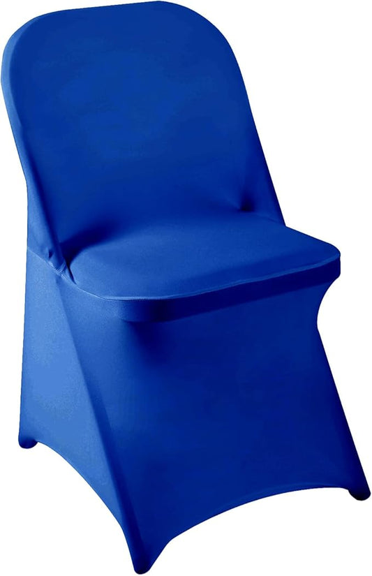 Howhic Folding Chair Covers for Party - 12pcs, Royal Blue Universal Spandex Fitted Chair Covers for Wedding, Banquet, Conference