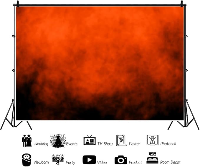 Yeele 8x4ft Abstract Red Portrait Photography Backdrop Burnt Orange Fog Headshots Background Vinyl for Themed Party Decoration Kids Ladies Men Adults Portrait Studio Photo Booth Shoot Props
