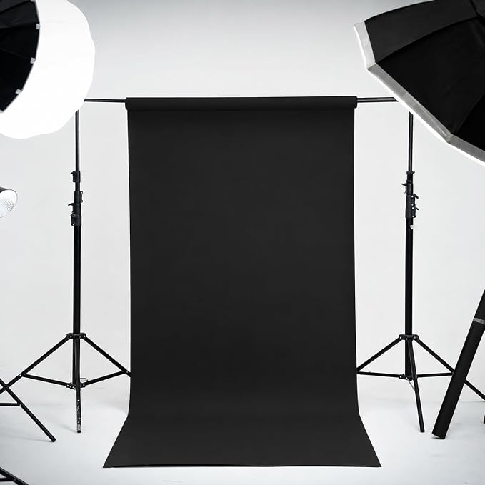 Kate Seamless Paper Backdrop Black Seamless Backdrop Paper Rolls (53''x32.8' Jet)