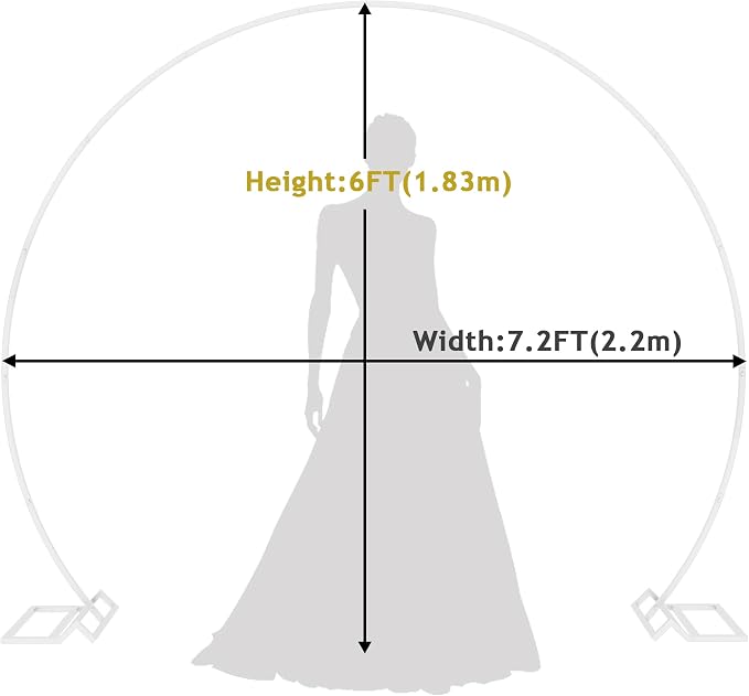 Asee'm 7.2FT White Wedding Arch Round Backdrop Stand Large Circle Metal Floral Balloon Frame for Party Anniversary Birthday Graduation Valentine Ceremony Decorations