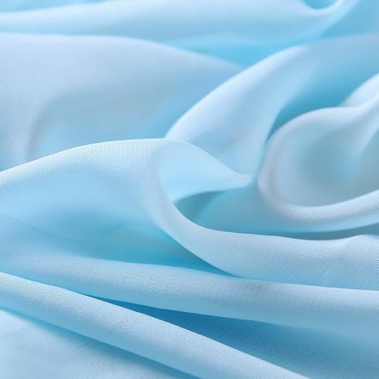 YYCRAFT Chiffon Fabric by The Yard 59" Wide 10 Yards, Baby Blue