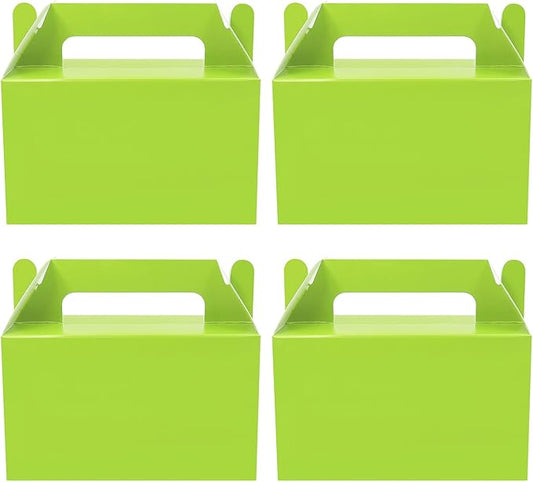 Oletx 50Pcs Green Gable Gift Boxes, 5.9 Small Party Favor Treat Box, Goodie Box, Cookie Candy Box for S Patricks Day Easter Gift Giving, Birthday Party, Classroom Activity and Any Fun Occasion