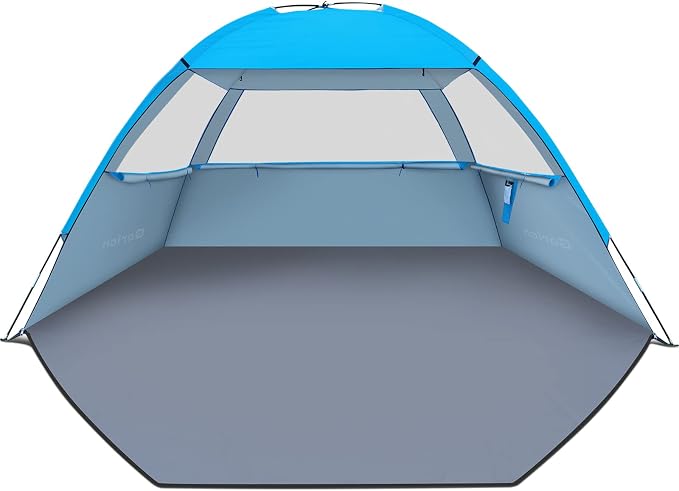 Gorich Beach Tent Sun Shelter for 3/4/6/8/10 Person with UPF 50＋ UV Protection, Lightweight & Easy Setup Beach Shade Canopy, Portable Beach Shade Tent Beach Cabana