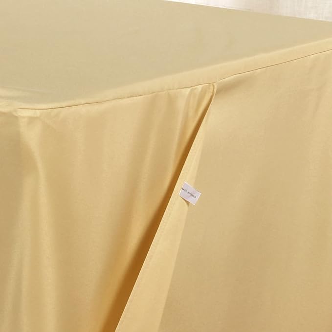 Obstal 2 Pack Table Clothes for 6 Foot Rectangle Tables - Water Resistant Washable Fabric Polyester Rectangle Table Cover for Outdoor/Indoor Usese, 72L x 30W x 30H Inches, Champagn