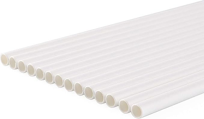 ALINK 100 White Paper Straws Bulk, Biodegradable Drinking Straw for Party Supplies, Birthday, Wedding, Bridal/Baby Shower and Holiday Celebrations