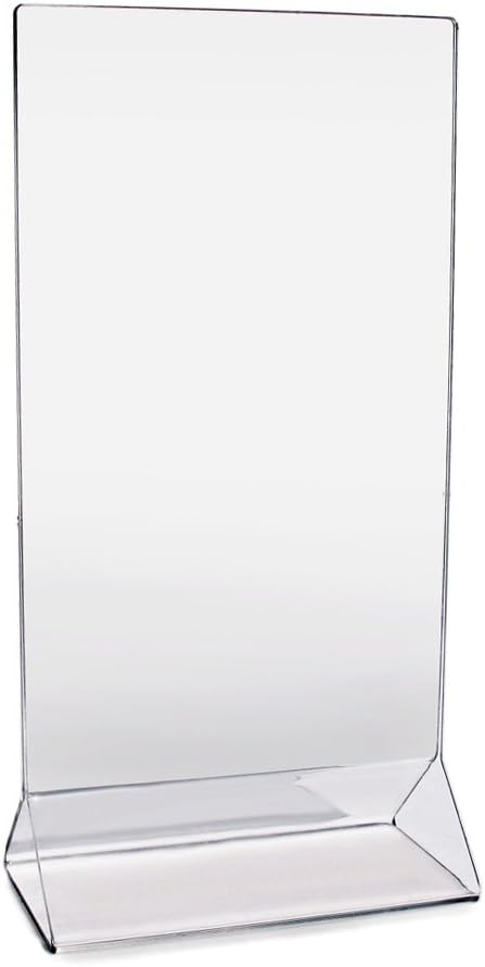 New Star Foodservice 22971 Acrylic Table Menu Card Holder, 4 by 8-Inch, Clear, Set of 12