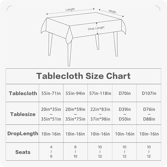 BALCONY & FALCON Round Tablecloth Washable Wrinkle Resistant and Water Proof Table Cloth Decorative Linen Fabric Tablecloth for Dining Parties Kitchen Wedding and Outdoor Use(Navy Blue, 70" Round)