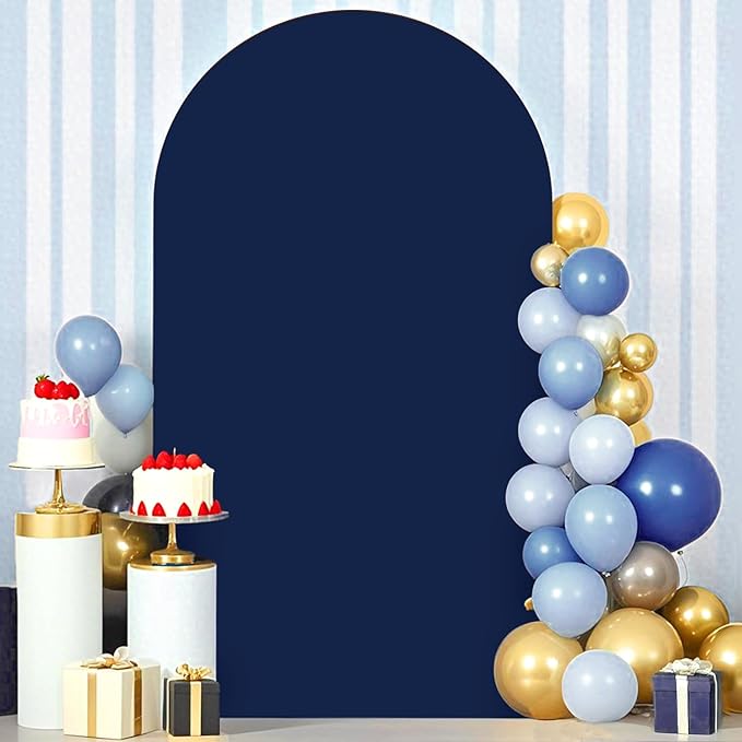 FOTSHARER Navy Arch Cover 3.3x6.6FT Spandex Arch Cover Fitted Wedding Arch Cover Balloon Party Chiara Arches Stand Covers Stretchy Arched Covers Backdrop Fabric Chiara for Party Background Decoration