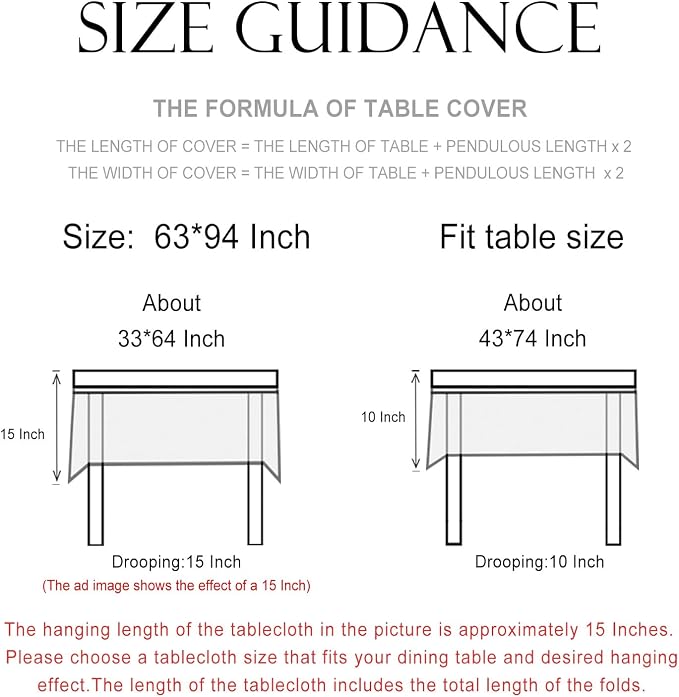 patdrea Designer French Linen Tablecloth,Rectangular,94"x63"-Fram | Elegant Durable Large Table Cloth for Rectangle Table,Vintage Block Print,for Dining Room Tea Party Thanksgiving,Beige