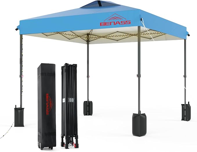 10x10 Pop Up Canopy, Easy Up Canopy Tent, Heavy Duty Tents for Parties, One Person Easy Set Up Event Tent, Turquoise