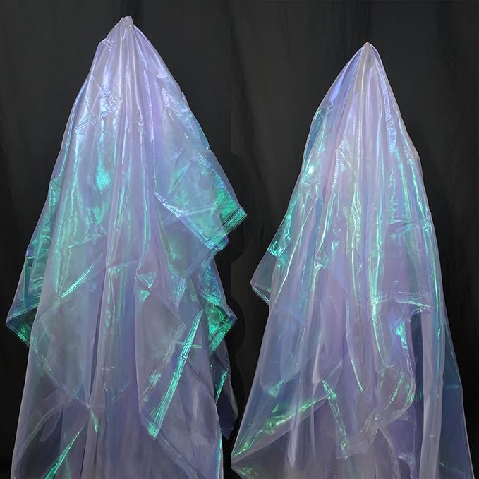 11 Yards Light Purple Iridescent Organza Fabric - 59" Wide | Sheer Shiny Organza for Wedding Decorations, Party Supplies, Fairy Costumes, Doll Clothes, Craft & Sewing Projects