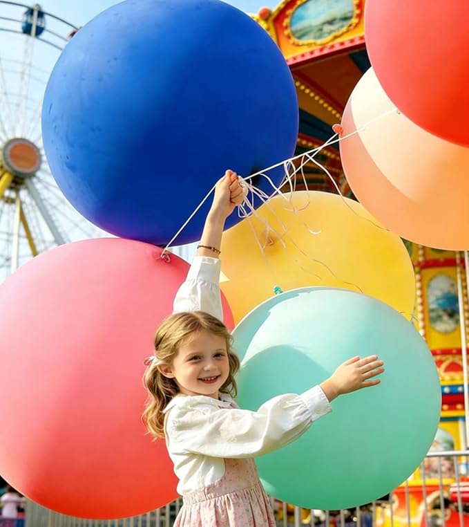 36 Pcs Giant Balloons 36 Inch Latex Large Assorted Color Bulk Big Balloon 18 Kinds Colors for Birthday Wedding Carnival Anniversary Party Decorations