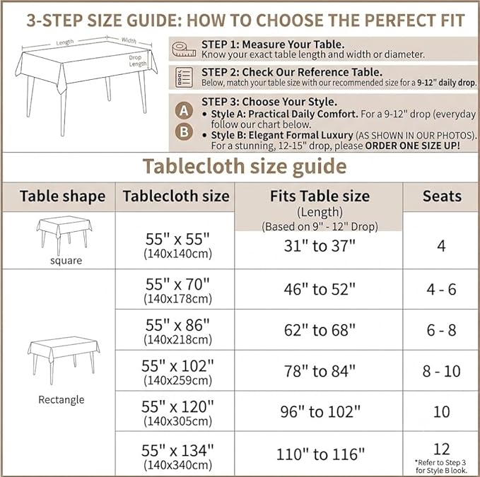 Linen Tablecloths for Rectangle Tables,About 8 FT Table Cloth Advanced Waterproofing Technology for Dinningroom,Farmhouse
