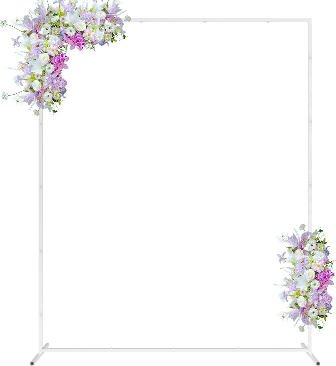 6.6FT x 5.2FT White Wedding Arches for Ceremony Rectangular Metal Balloon Arch Stand Kit Garden Floral Square Arch Frame Background for Anniversary Birthday Party Bridal Shower Decoration Home Decor