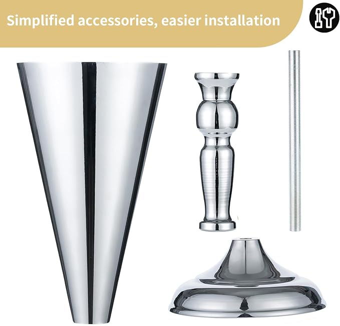 2 Pcs/ Set Tabletop Silver Metal Wedding Flower Trumpet Vase Table Decorative Centerpiece Artificial Flower Arrangements for Anniversary Ceremony Party Birthday Event Aisle Home Decoration