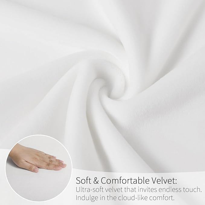 MOSAYT Velvet Stretch Chair Covers for Dining Room Set of 2 - Soft Slipcovers with Thick Removable Fabric for Parsons Chairs, Washable Seat Protectors for Kitchen, Banquet & Home Decor, White